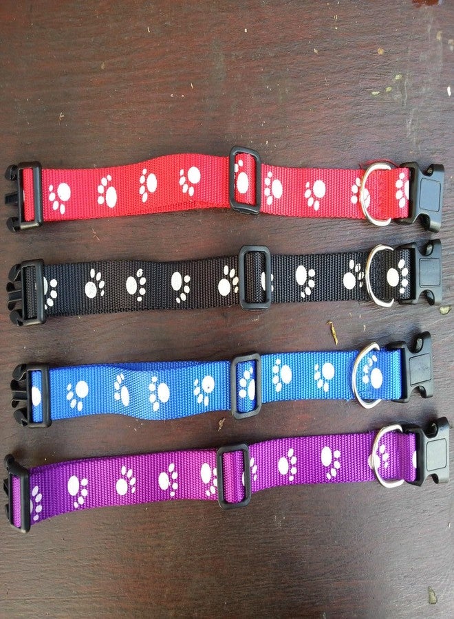 Pups&Pets Dog, Puppy, Cat & Kitten Buckle Paw Print Adjustable Pet Collar with Bell, X-Small Size 10 MM Nylon Collar Paw Printed Belt for Neck. (Purple) - Image 5